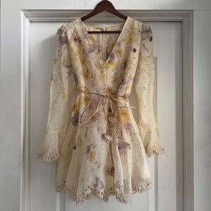 Floral Linen Mini Dress